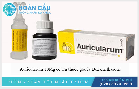 Auricularum 10Mg có tên thuốc gốc là Dexamethasone