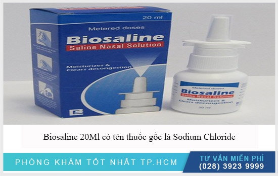 Biosaline 20Ml có tên thuốc gốc là Sodium Chloride