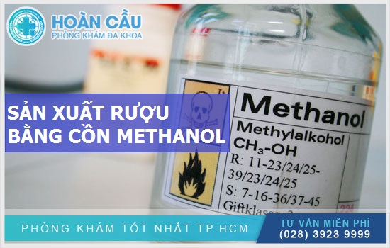 Methanol có trong rượu cao do sản xuất rượu bằng cồn methanol
