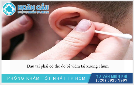 Đau tai phải có thể do bị viêm tai xương chũm