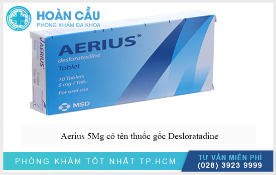 Aerius 5Mg có tên thuốc gốc Desloratadine