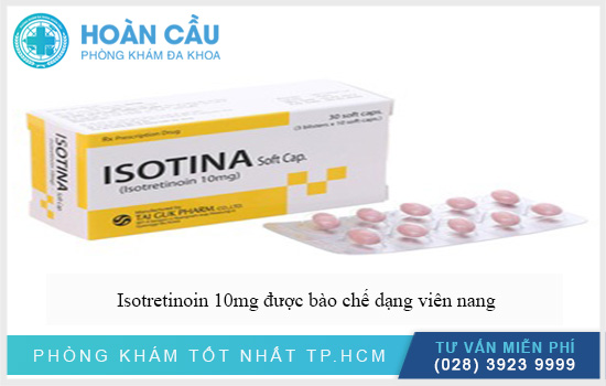  Isotretinoin 10mg được bào chế dạng viên nang