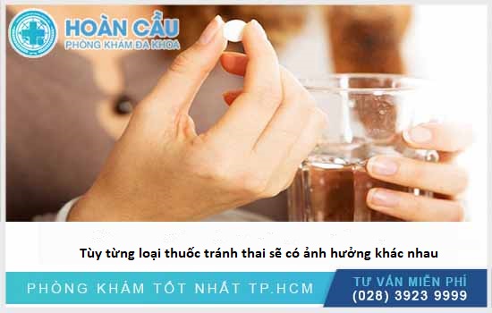 Tùy từng loại thuốc tránh thai có ảnh hưởng khác nhau